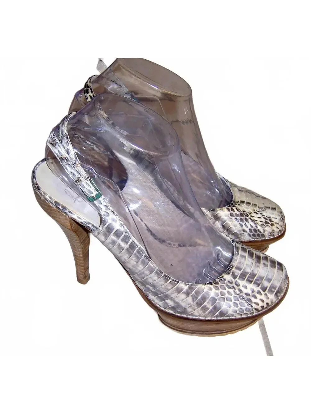 Lisa for Donald J Pliner Ickett Snakeskin Platform Heels 8M